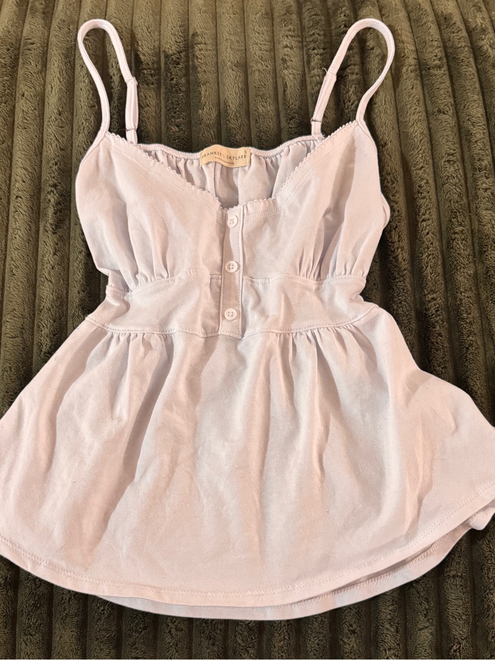 White Button Tank Top with Flare Bottom